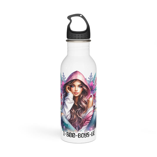 1-800-Boys-Lie Enchanted Stainless Steel Water Bottle, Personalized Travel Flask, Eco-Friendly Hydration, Gift for Her, Motivational Drinkware