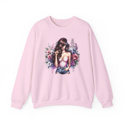 I Am My Own Happily Ever After  Floral Goddess Crewneck Sweatshirt, Cozy Women's Apparel, Boho Style, Gift for Her, Trendy Sweatshirt, Chic Layering Piece