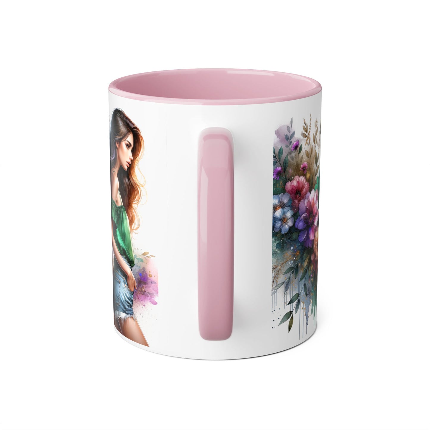 Yuck Fou Floral Accent Mug, 11oz Ceramic Coffee Cup, Inspirational Gift, Home Decor, Unique Art Mug, Perfect for Coffee Lovers