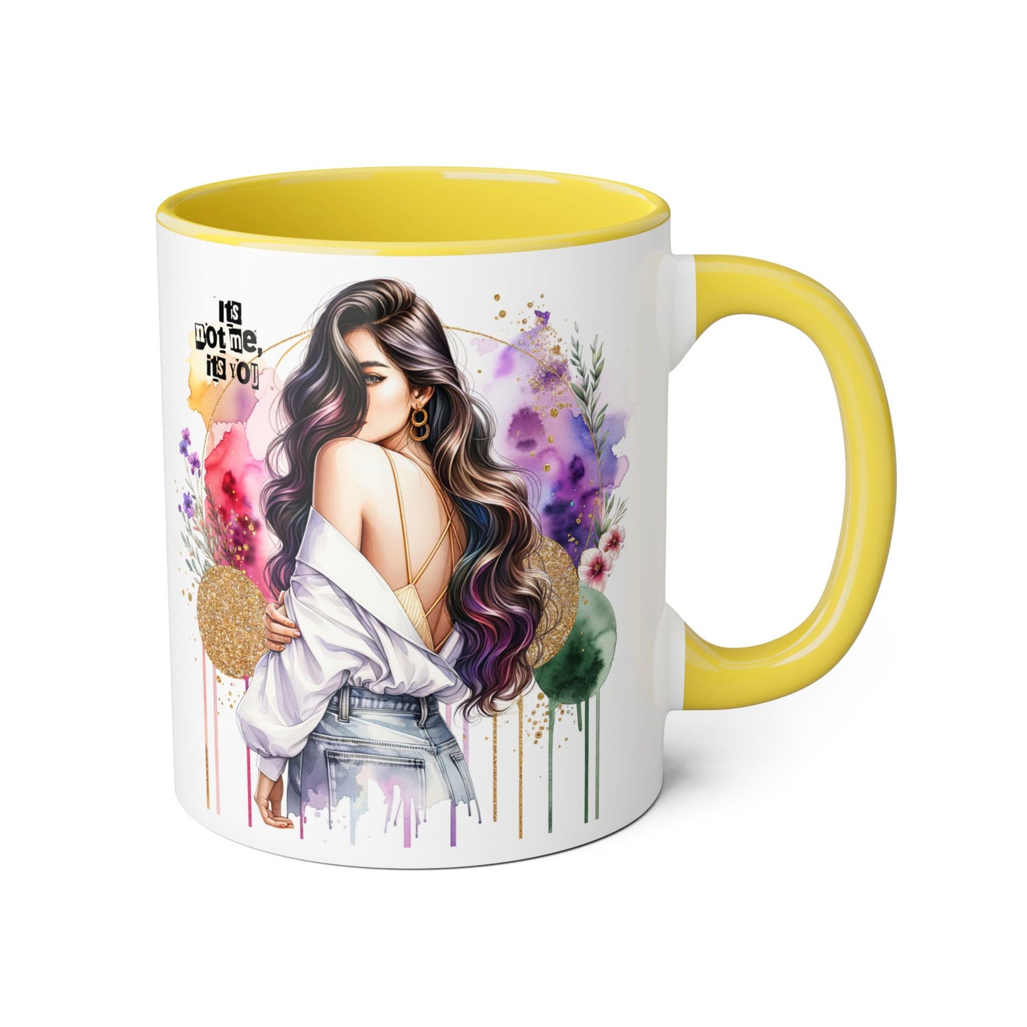 It's Not Me, It's You Humoristic Chic Accent Mugs - Artistic Coffee Cup for Trendsetters, Unique Gift for Her, Birthday Present, Inspirational Mug, Stylish Drinkware