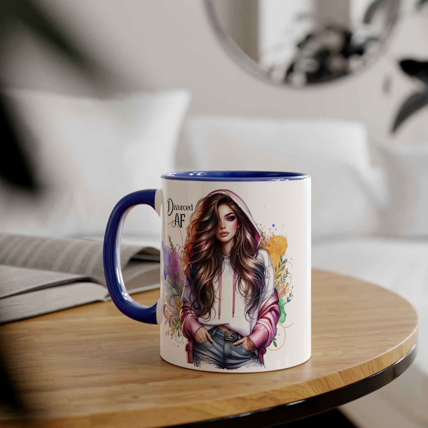Divorced AF Accent Mug, 11oz - Empowering Coffee Cup for Strong Women, Gift for Divorcee, Self-Care Mug, Celebrate New Beginnings