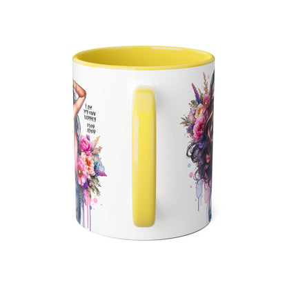 I Am My Own Happily Ever After Self-Love Floral Accent Mug - 11oz Inspirational Coffee Cup