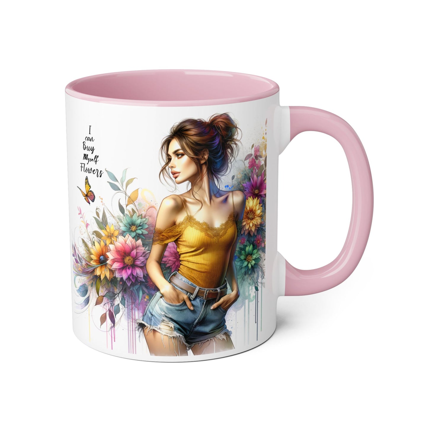 I Can Buy Myself Flowers Floral Vibes Coffee Mug, Art Mug for Flower Lovers, Gift for Gardeners, Birthday Mug, Home Decor