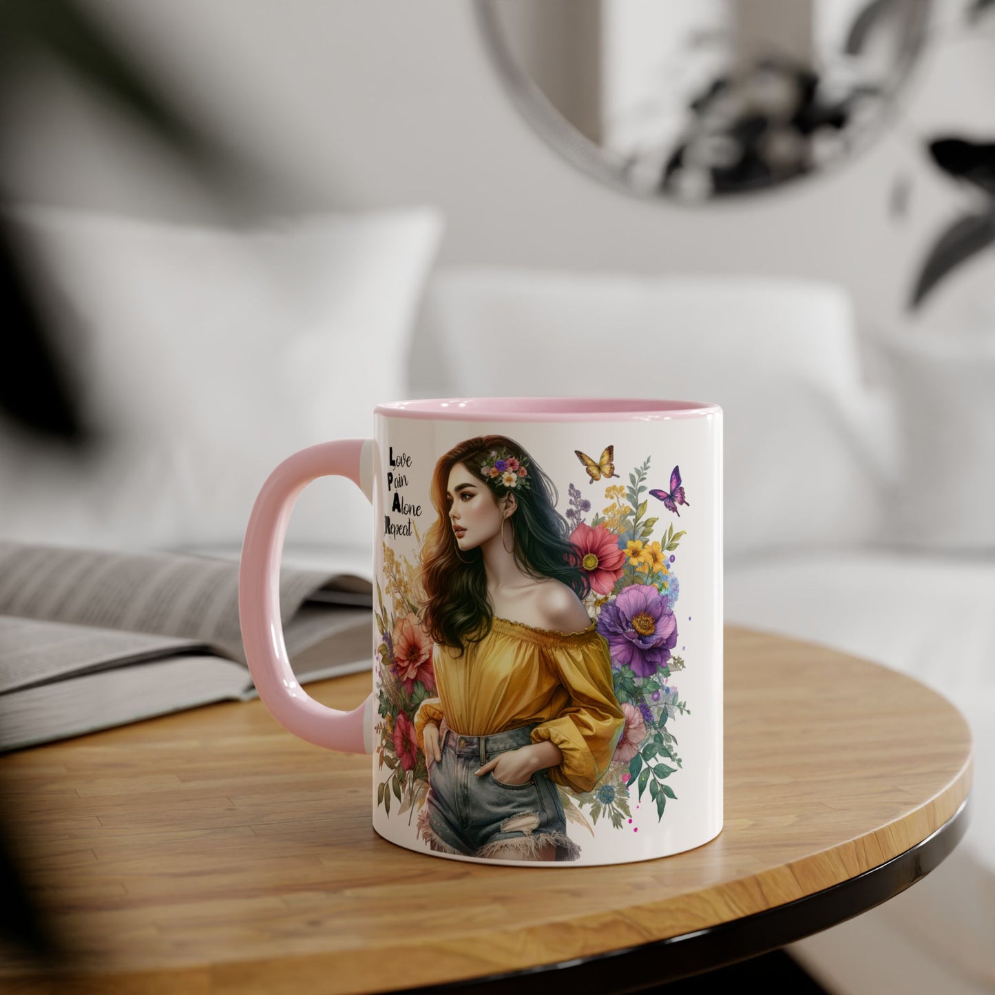Whimsical Floral Accent Mug, Inspirational Gift for Friends, Nature Lovers, Home Décor, Coffee/Tea Mug, Unique Art