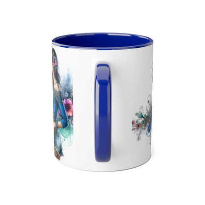 Stylish Accent Mug, Coffee Lover Gift, Floral Design Mug, Trendy Drinkware, Unique Gift for Her, Simple AF Mug