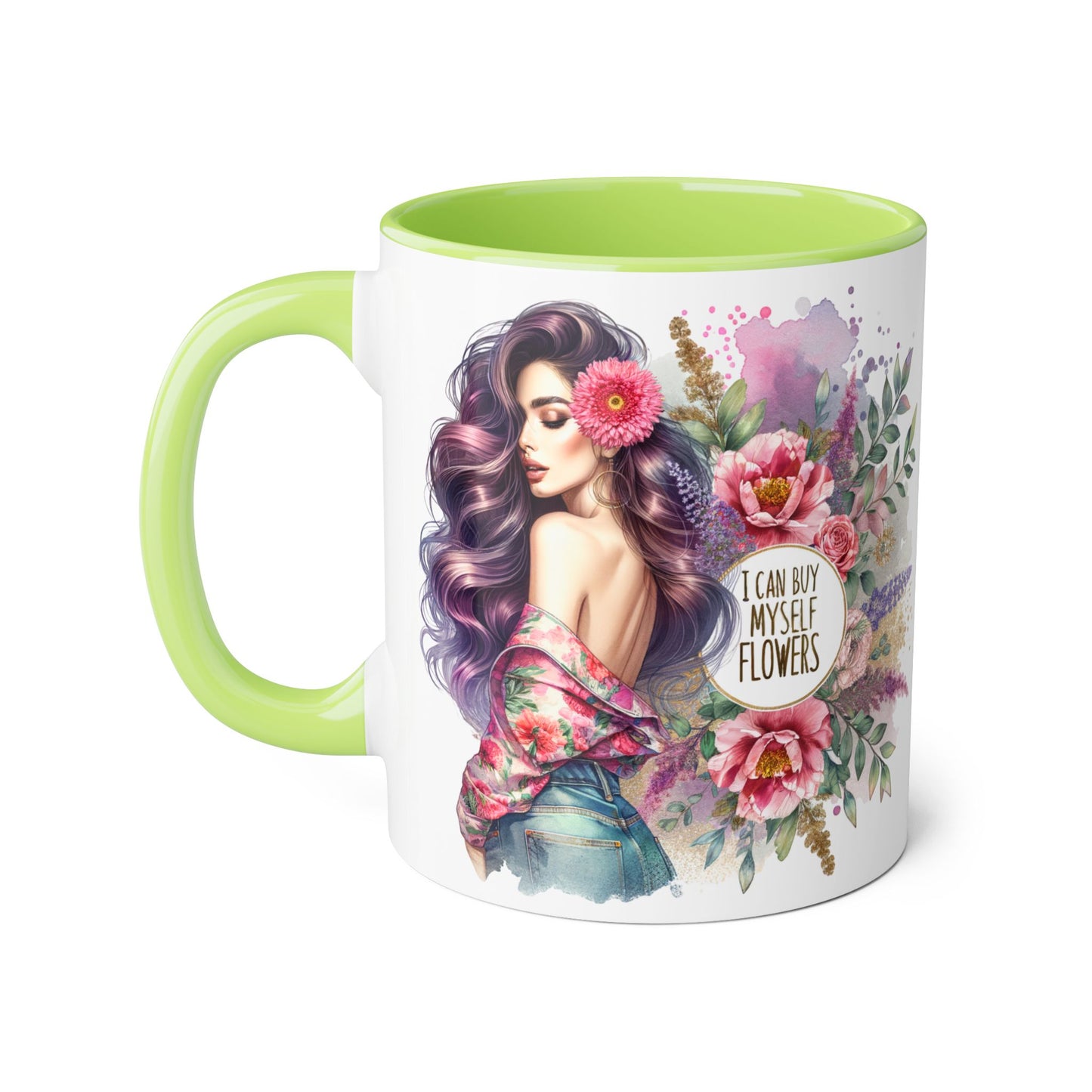 I Can Buy Myself Flowers Floral Inspiration Mug, Unique Gift for Her, Coffee Cup, Self-Care Item, Beautiful Floral Design
