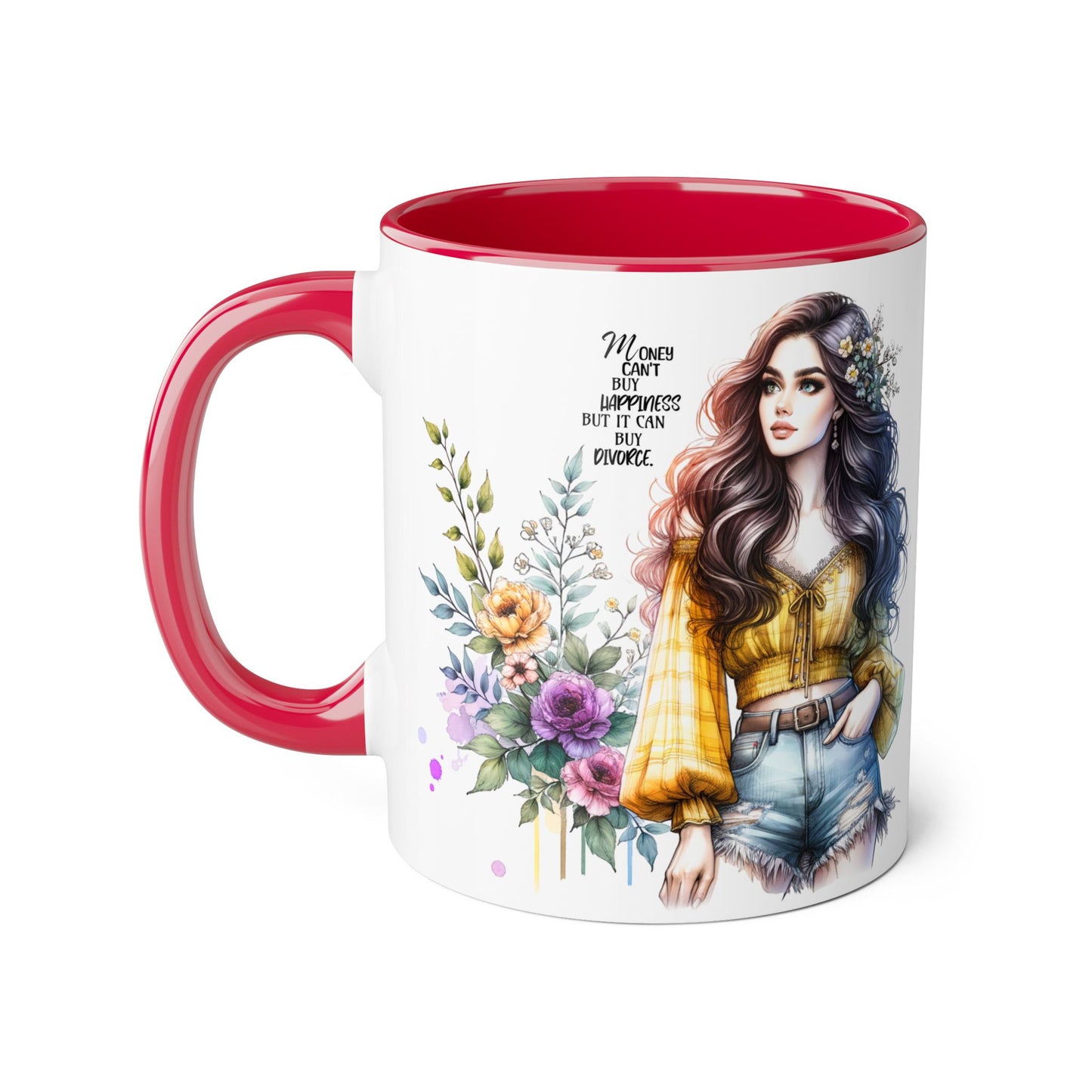 Mug Money Can't Buy Happiness But It Can Buy Divorce Humoristic 11oz Accent Mug
