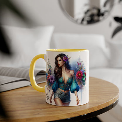 I Choose Me Boho Floral Accent Mug, Choose Me Coffee Cup, Unique Gift for Her, Art Mug, Colorful Drinkware