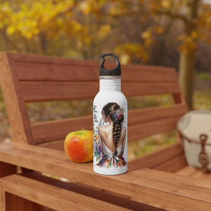 I Don't Make Mistakes, I Date Them Floral Motivational Water Bottle, Inspirational Stainless Steel Bottle, Eco-Friendly Hydration, Gift for Her, Fitness and Yoga Accessory