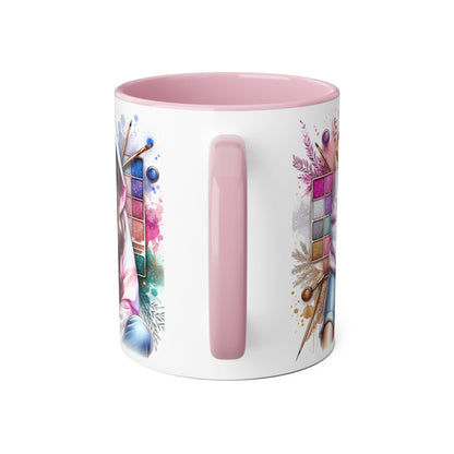 Free and Loving Me Artistic Accent Mugs, Fashionista Gift, Makeup Artist Coffee Cup, Unique Artistic Mug, Stylish Beverage Container, Creative Decor