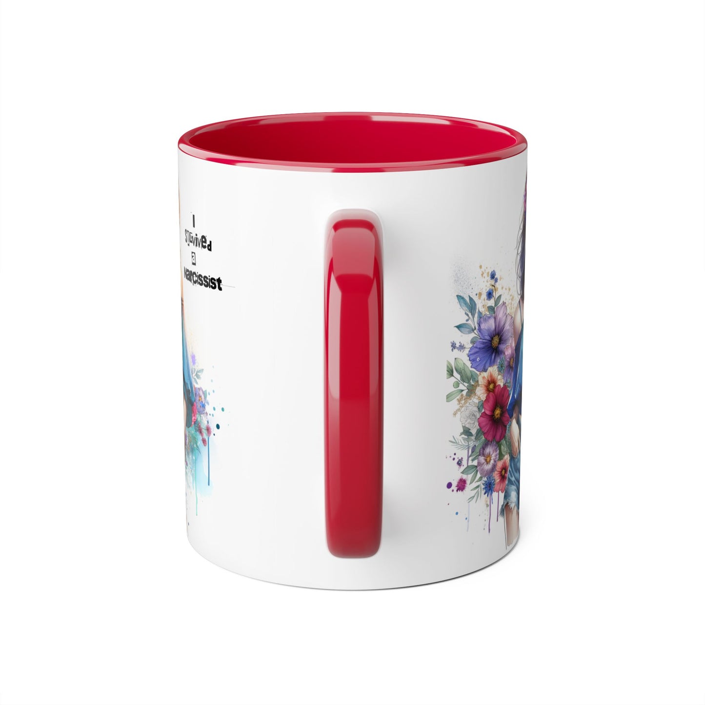 Stylish Floral Accent Mug, Trendy Coffee Cup, Gift for Her, Birthday Mug, Inspirational Drinkware