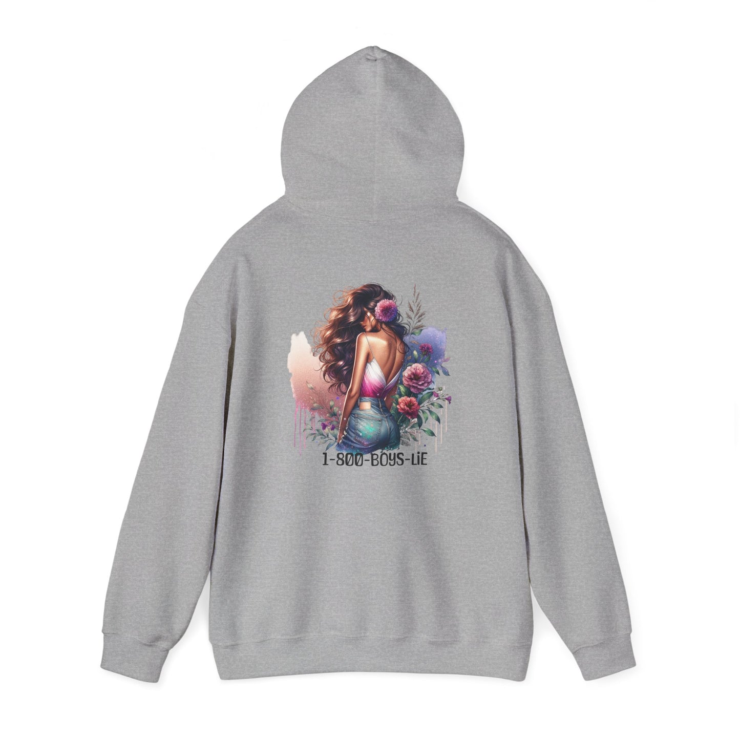 1-800-Boys-Lie Beautiful Floral Mermaid Hoodie - Unisex Heavy Blend™, Perfect for Cozy Days, Gifts, Beach Lovers, Everyday Wear