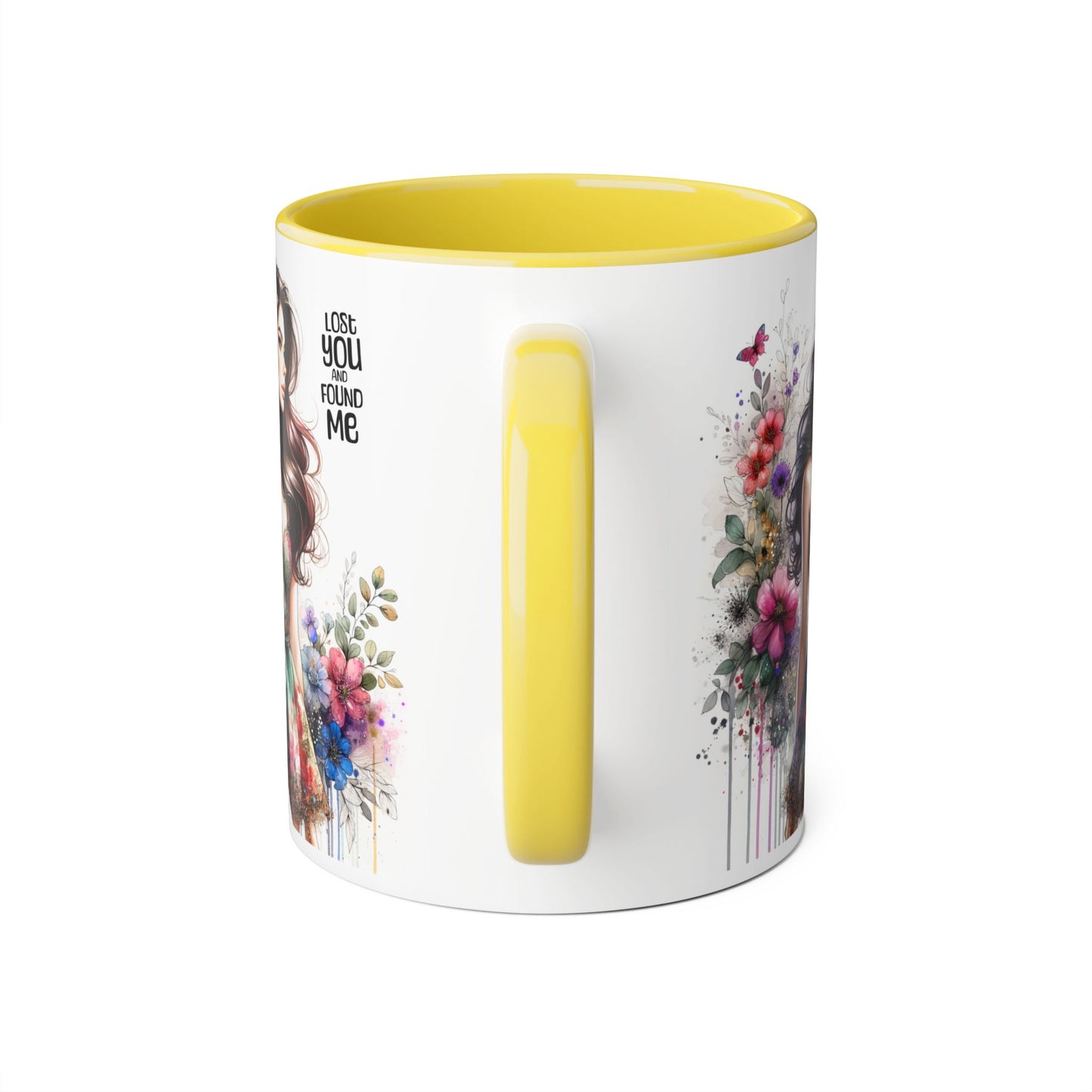 Lost You and Found Me Floral Accent Mug, Coffee Cup Gift for Her, Inspirational Drinkware, Home Decor, Birthday Present