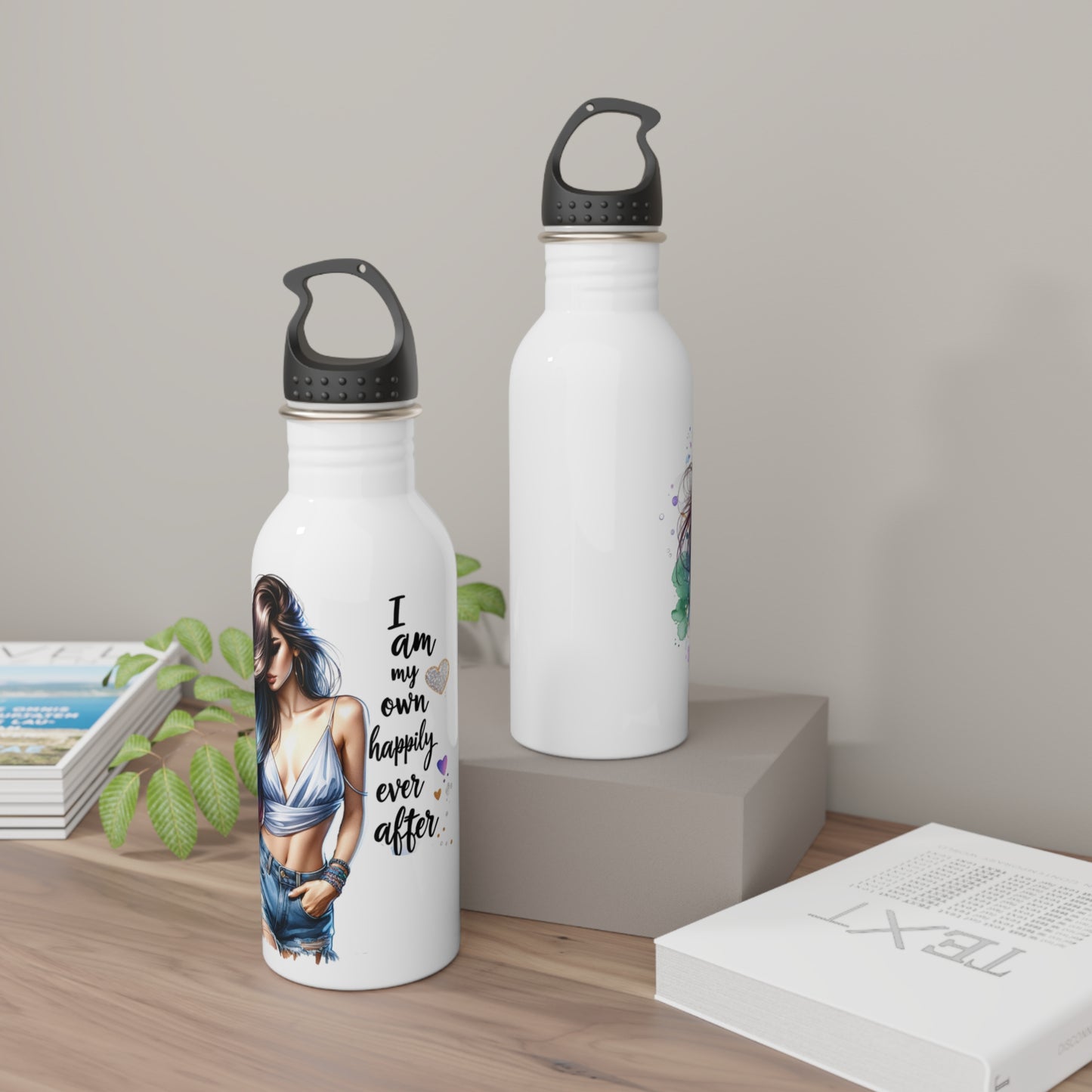 Motivational Stainless Steel Water Bottle - "I Am My Own Happily Ever After"