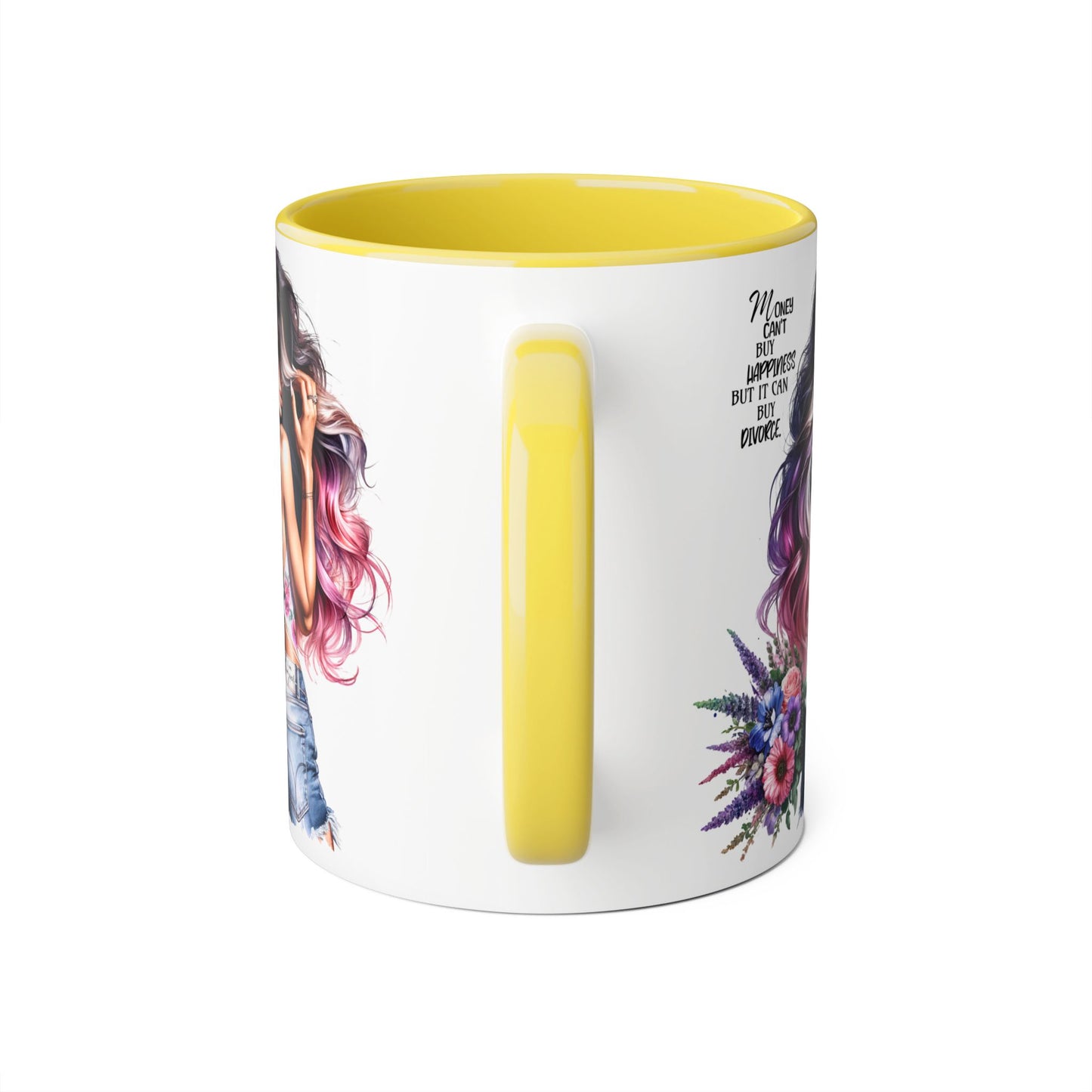 Mug - Money Can't Buy Happiness But It Can Buy Divorce Humoristic Accent Mug, 11oz