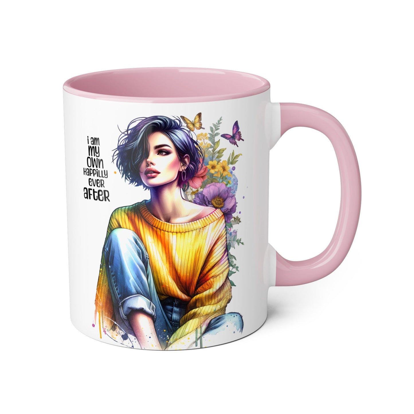 I Am My Own Happily Ever After Empowering Accent Mug - I Am My Own Happiness Ever After, Inspirational Gift for Her, Coffee Lover, Self-Care Decor, Motivational Cup