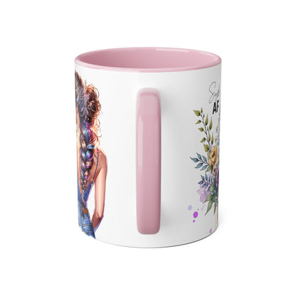 Single AF Stylish Accent Mugs for Coffee Lovers, Floral Design Mug, Gift for Her, Unique Tea Mug, Simple AF Mugs for Home Decor