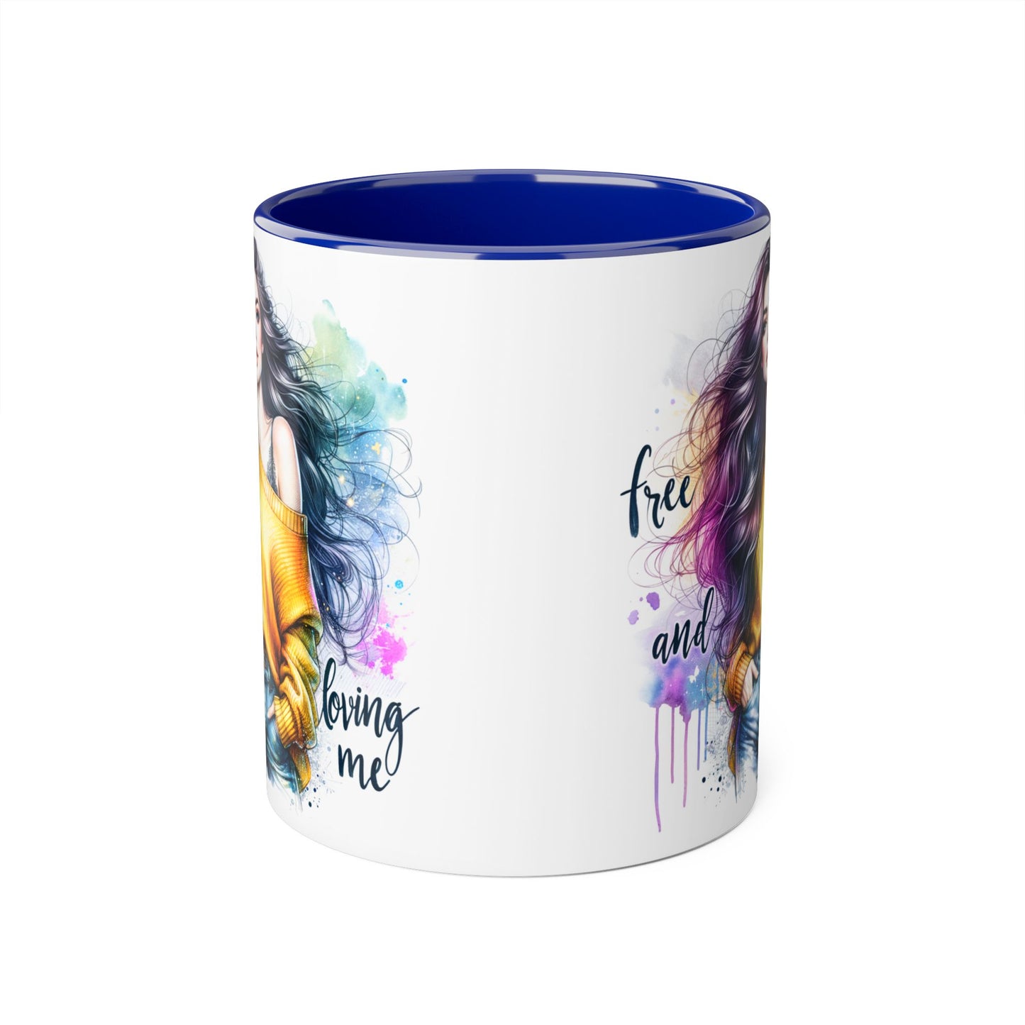Colorful Inspirational Accent Mug, Free and Loving Me Coffee Cup, Artistic Drinkware Gift for Her, Vibrant Daily Motivation, Birthday [...]
