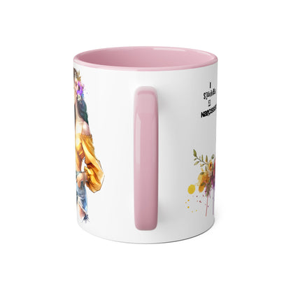 Empowering Accent Mug, Flower Art Coffee Cup, I Survived a Narcissist, Gift for Her, Inspirational Tea Mug, Self-Care
