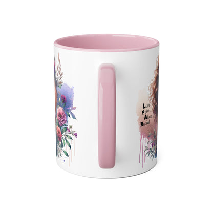 Floral Accent Mug, Coffee Cup, Gift for Her, Boho Decor, Inspirational Quote, Birthday Gift, Garden Lover's Mug