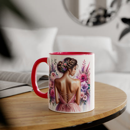 Floral Elegance Mug - Inspirational Coffee Cup, Gift for Her, Wedding Favor, Valentine's Day, Home Decor