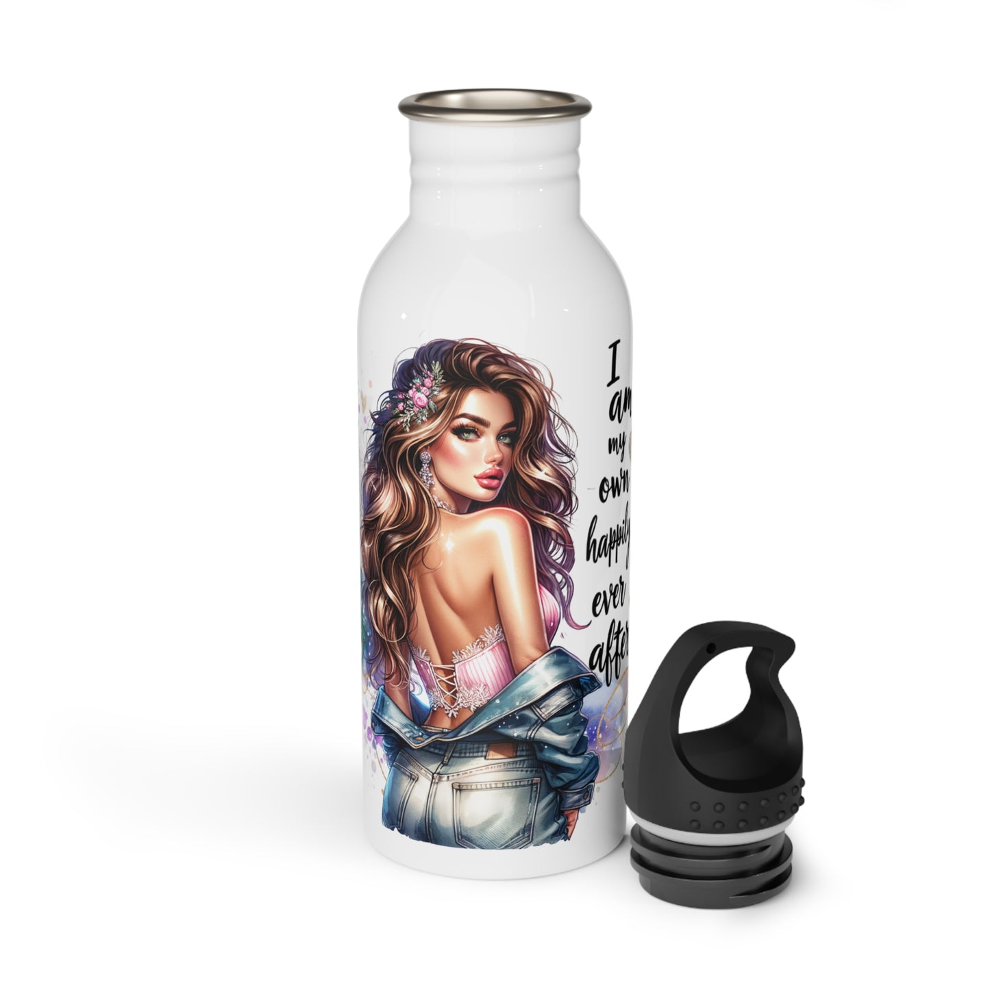 Colorful Inspirational Stainless Steel Water Bottle - "I Am My Own Happily Ever After "