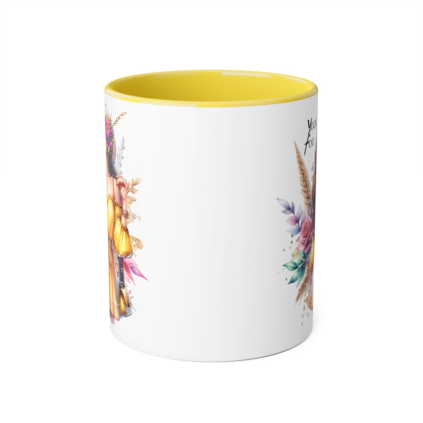 Yuck Fou Chic Floral Accent Mug, Black-Handled Coffee Cup, Gift for Her, Boho Kitchen Decor, Unique Birthday Present, Fun Art Mug, [...]