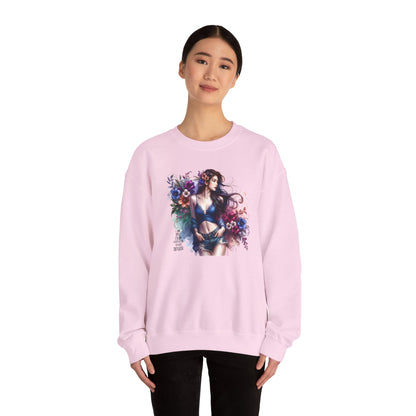 I Am My Own Happily Ever After  Floral Goddess Sweatshirt | Cozy Unisex Crewneck | Perfect Gift for Fall/Winter, Artistic Apparel, Wall Art Sweatshirt, Everyday Wear