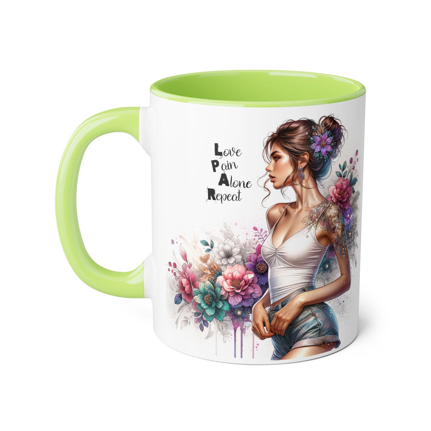 Floral Inspirational Accent Mug, 11oz - Motivational Gift for Mindfulness, Coffee Lovers, Self-Care, Birthday, Home Decor
