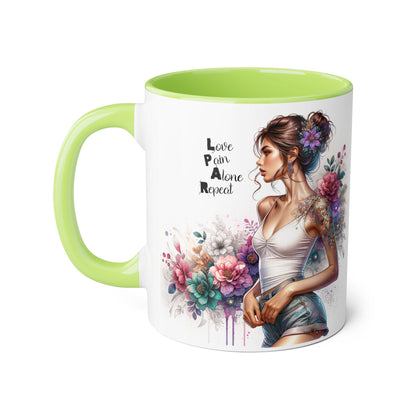 Floral Inspirational Accent Mug, 11oz - Motivational Gift for Mindfulness, Coffee Lovers, Self-Care, Birthday, Home Decor