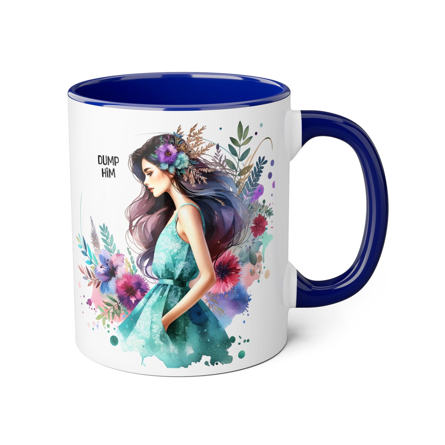 Whimsical Motivational Accent Mug, Inspirational Gift Mug, Cute Coffee Cup, Flower Art Drinkware, Unique Present for Friends