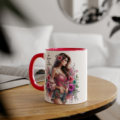 I Hold Grudges, I'll Heal in Hell  Humoristic Floral Accent Mug