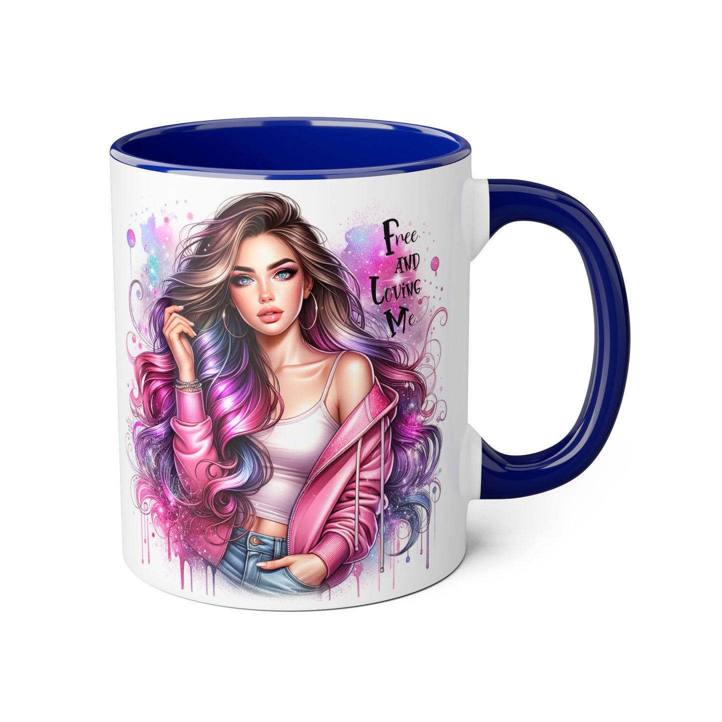 Colorful Motivational Accent Mug - "Free and Loving Me" - Self-Care Gift, Inspirational Drinkware, Artistic Coffee Cup, Unique Present, [...]