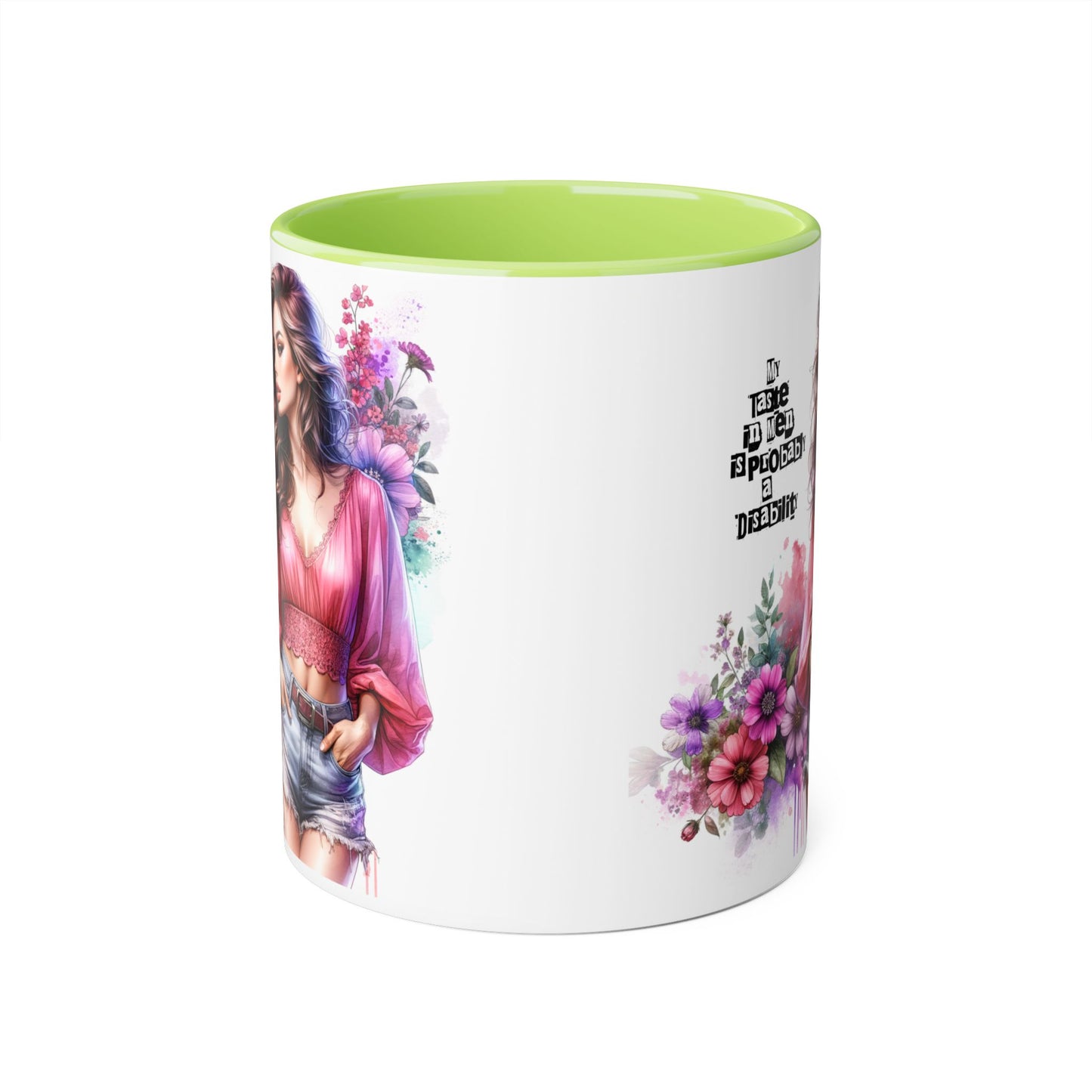 Funny Accent Mug - My Taste in Men is Probably a Disability Humor 11oz Cup