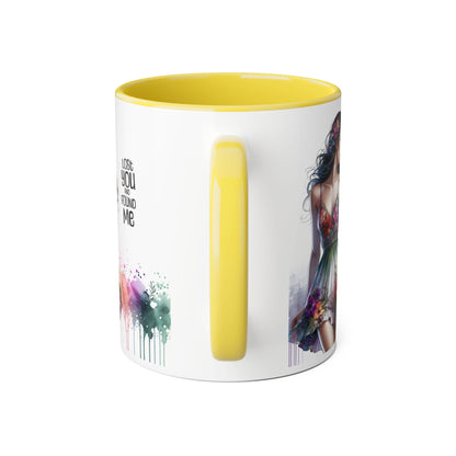 Lost You and Found Me Floral Dreamer Accent Mug | Colorful Coffee Cup | Inspirational Gift for Her | Artistic Drinkware | Perfect for Holidays & Celebrations