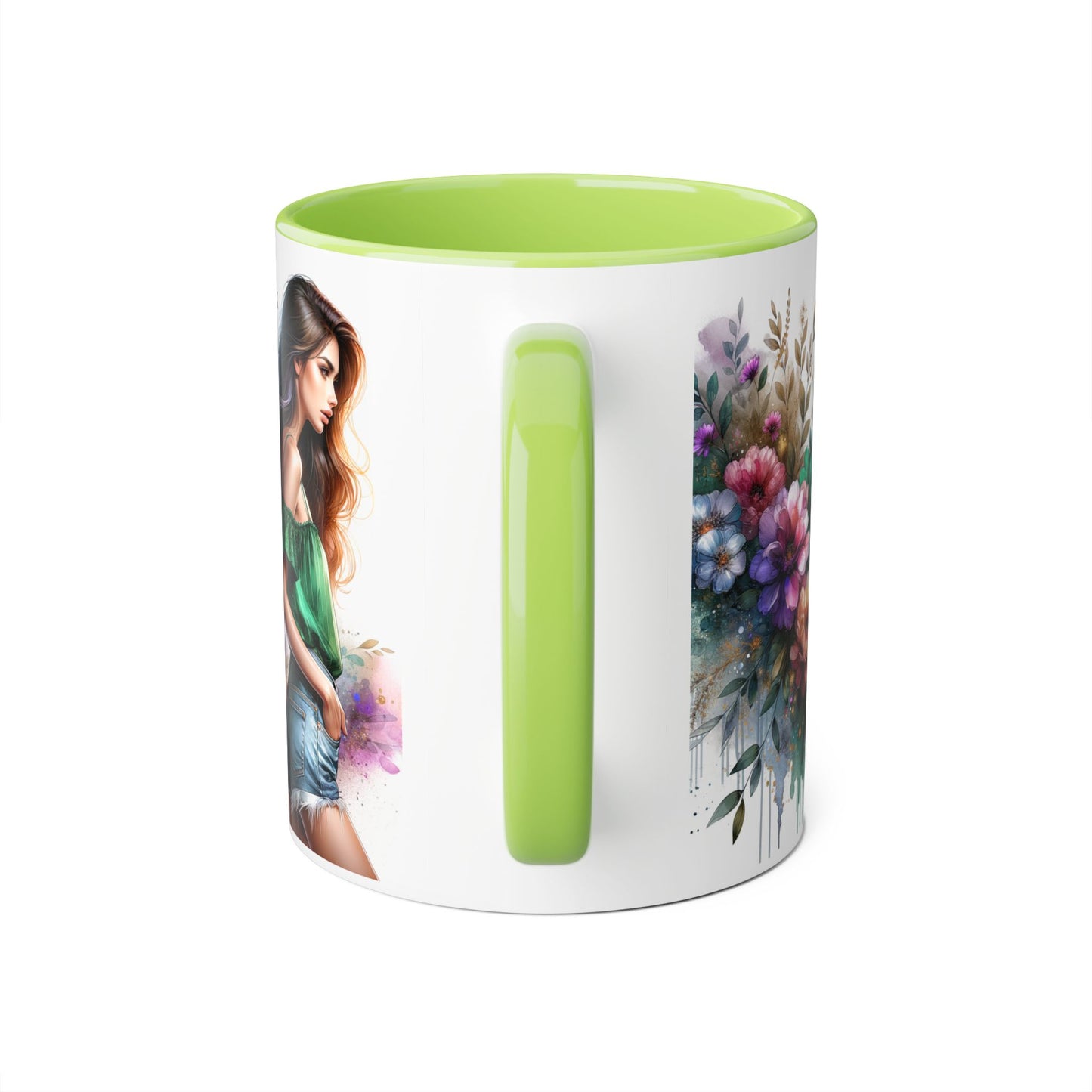 Yuck Fou Floral Accent Mug, 11oz Ceramic Coffee Cup, Inspirational Gift, Home Decor, Unique Art Mug, Perfect for Coffee Lovers