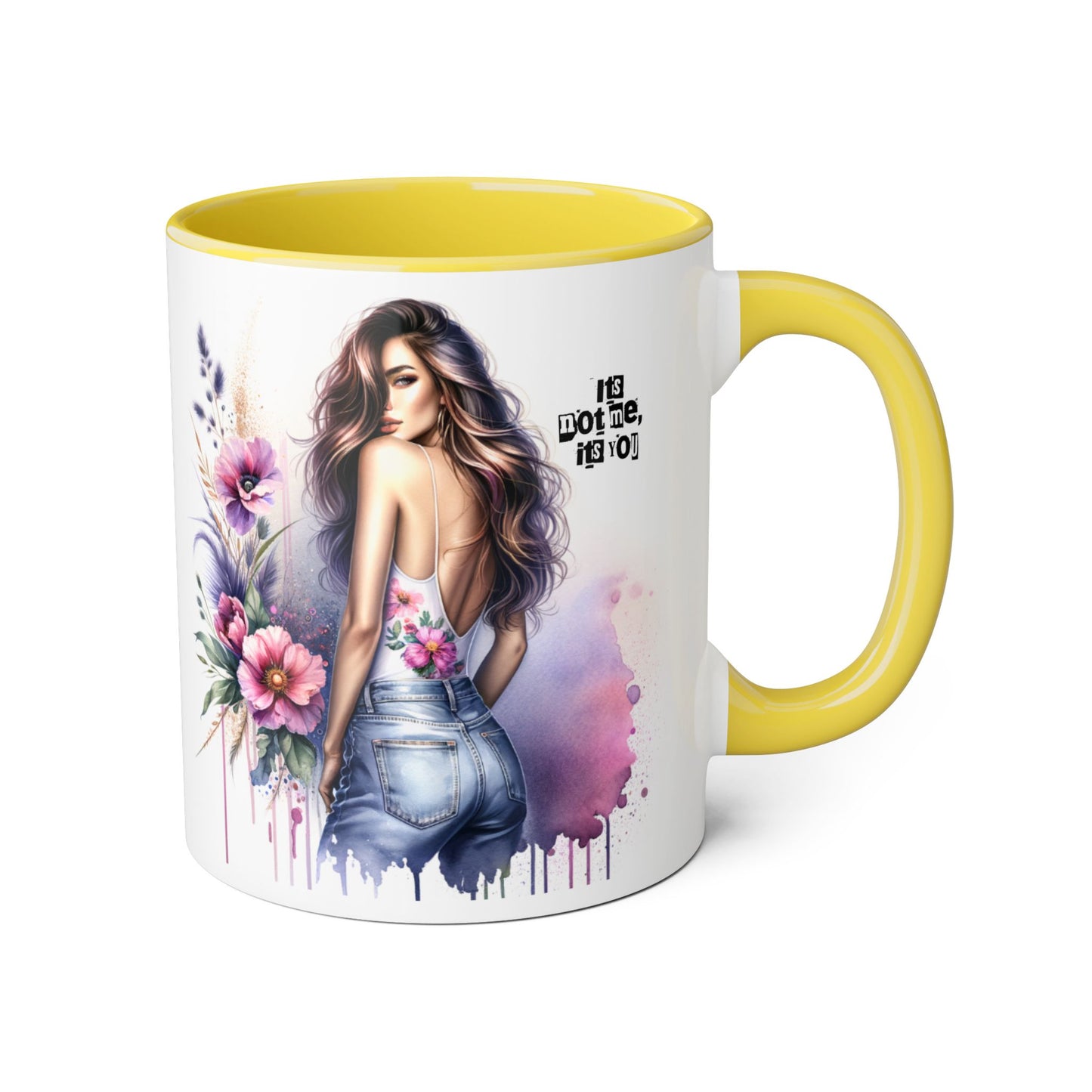 It's Not Me, It's You Humoristic Floral Art Accent Mug
