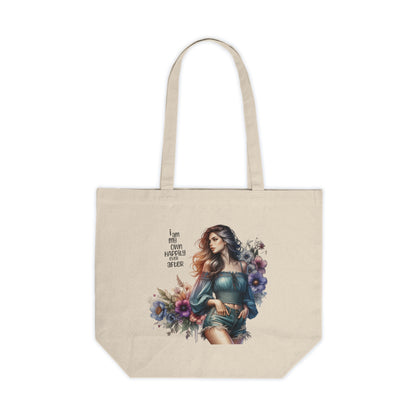 I Am My Own Happily Ever After Floral Art Canvas Tote Bag | Eco-Friendly Shopper | Gift for Her | Sustainable Carryall | Beach Bag | Market Tote | Everyday Essentials