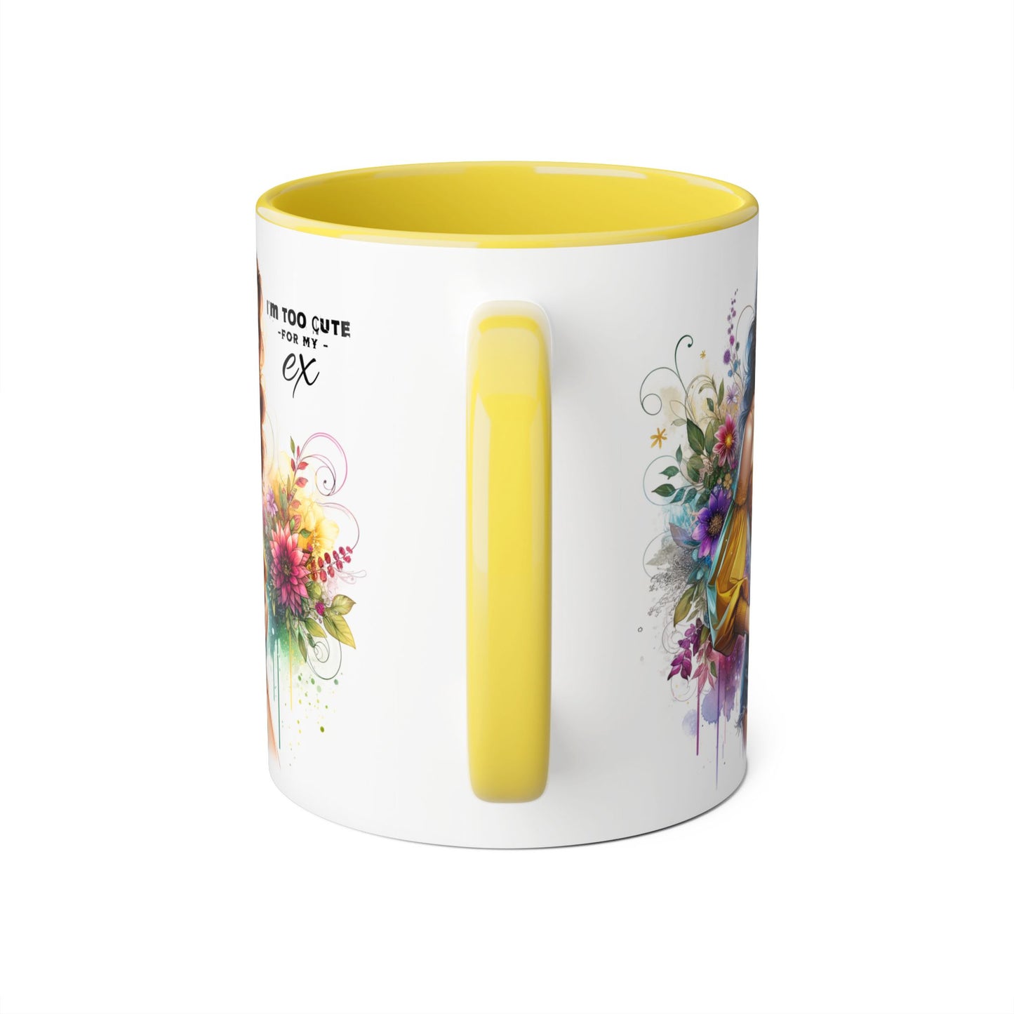 I'm Too Cute For My Ex Colorful Accent Mug with Floral Design, Unique Coffee Cup, Boho Chic Gift, Fun Ex Statement Mug, Artistic Drinking Mug, Cute Ceramic [...]