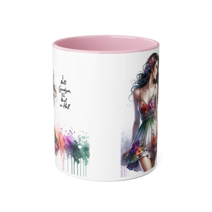 I Hold Grudges, I'll Heal in Hell Floral Art Accent Mug | Inspirational Gift for Her, Coffee Lover, Tea Time, Home Decor, Unique Birthday Present