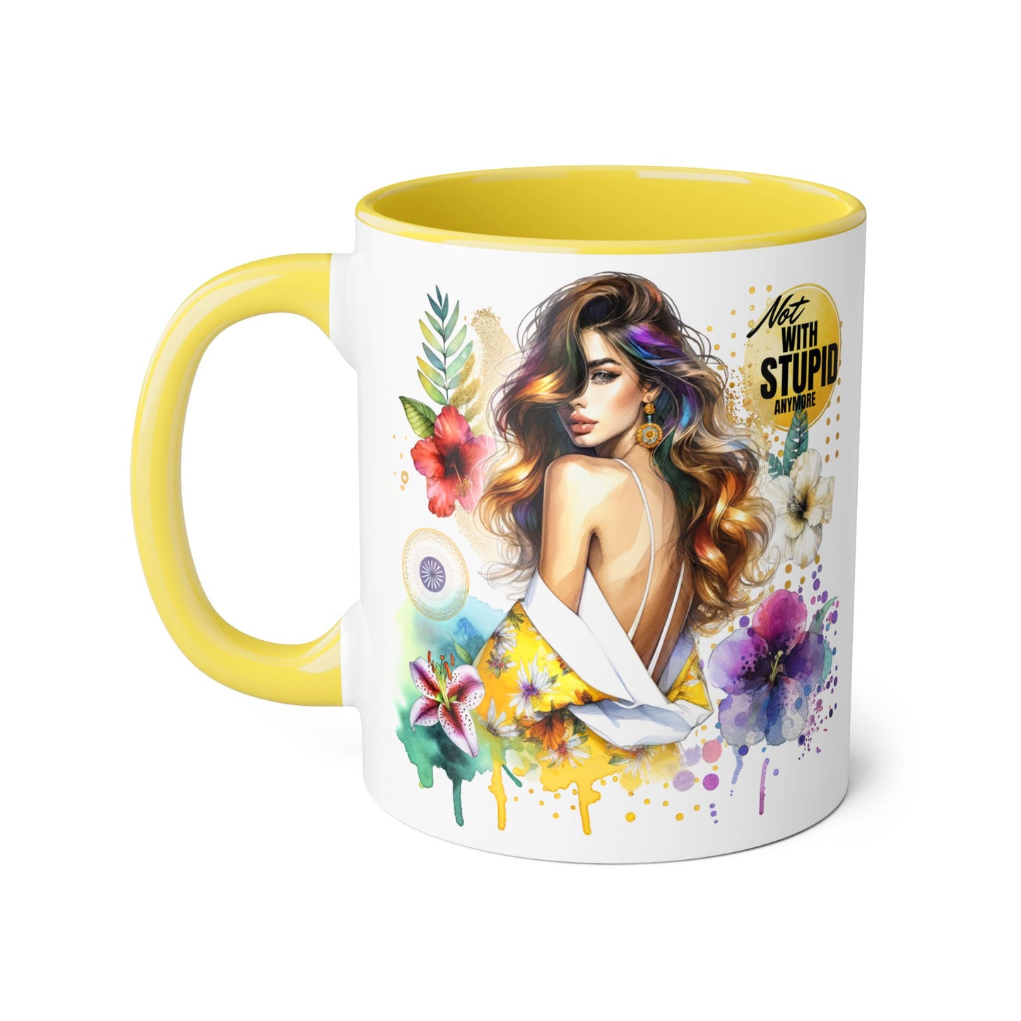 Not With Stupid Anymore Humoristic 11oz Accent Mug