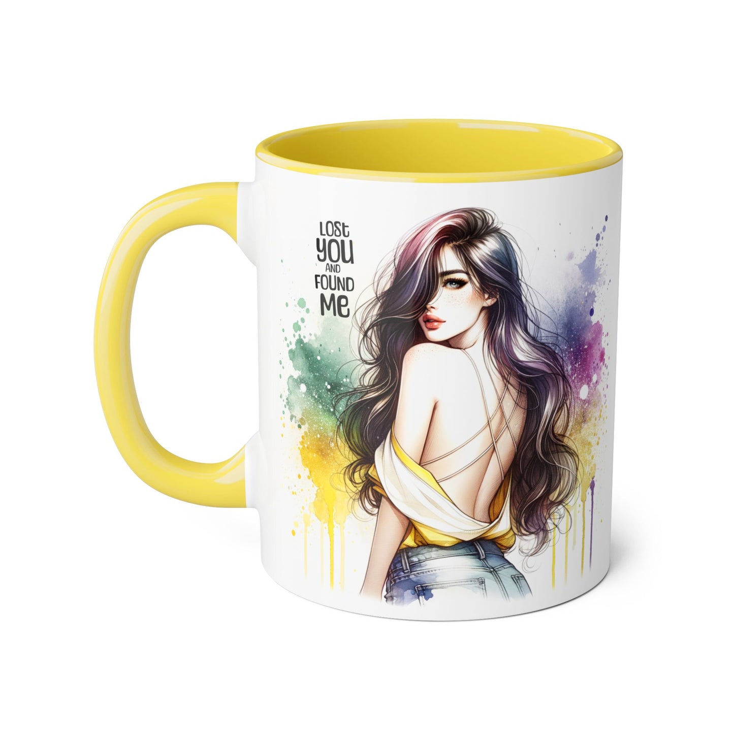 Lost You and Found Me Artistic Accent Mugs | Colorful Watercolor Portraits | Inspirational Coffee Cup | Perfect Gift for Coffee Lovers, Art Enthusiasts, [...]