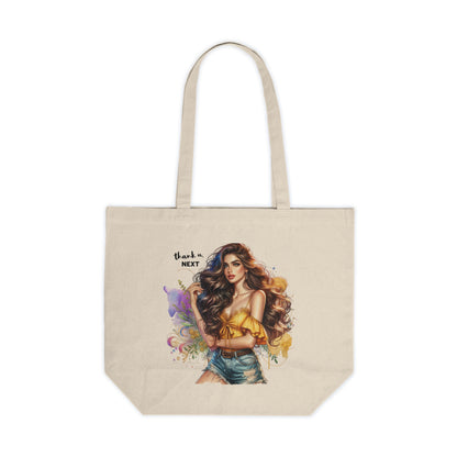 Thank U, Next Chic Canvas Tote Bag with Stylish Illustration, Perfect for Shopping, Beach Days, Gifts, Eco-Friendly Bag, Trendy Accessory