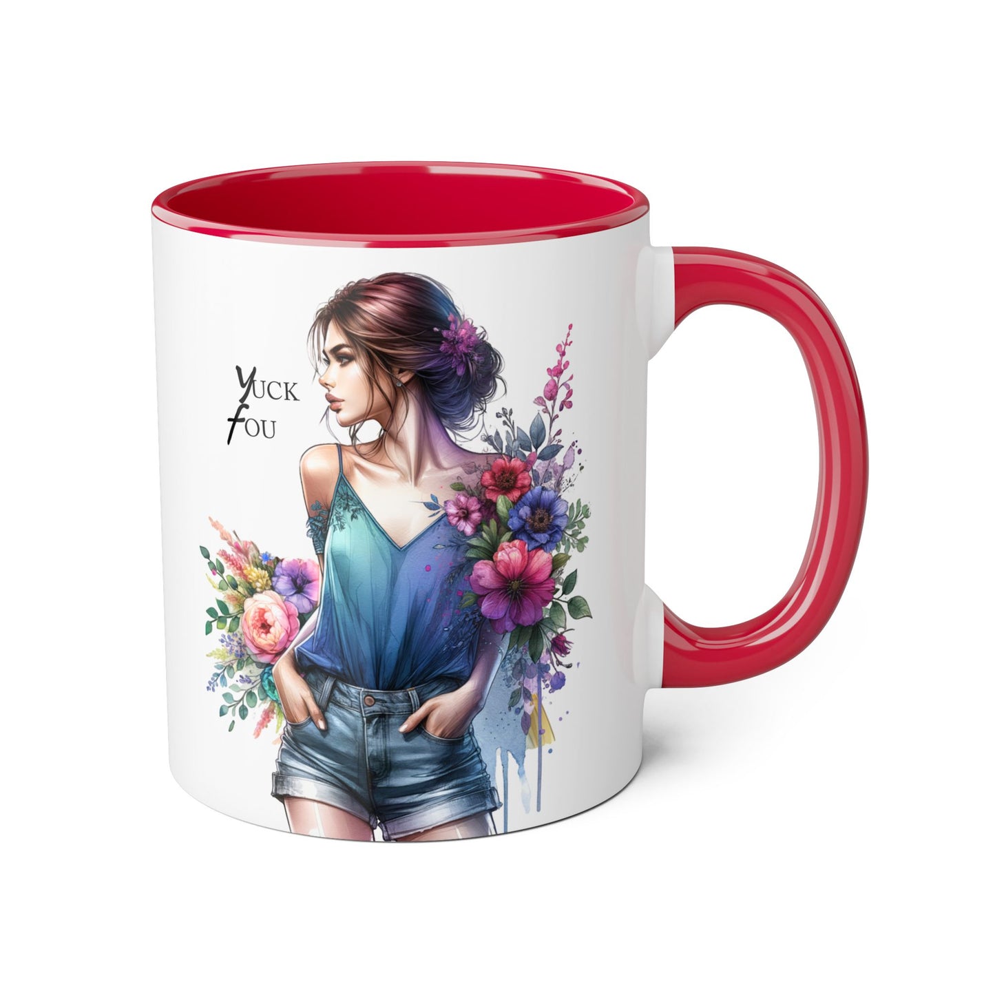 Yuck Fou Floral Art Accent Mug | Stylish Gift for Coffee Lovers, Housewarming, Birthdays, Creative Decor