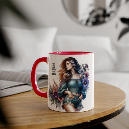 I Am My Own Happily Ever After Whimsical Floral Accent Mug - Perfect Gift for Her, Inspirational Coffee Cup, Self-Care Quotes, Boho Decor, Unique Tea Mug