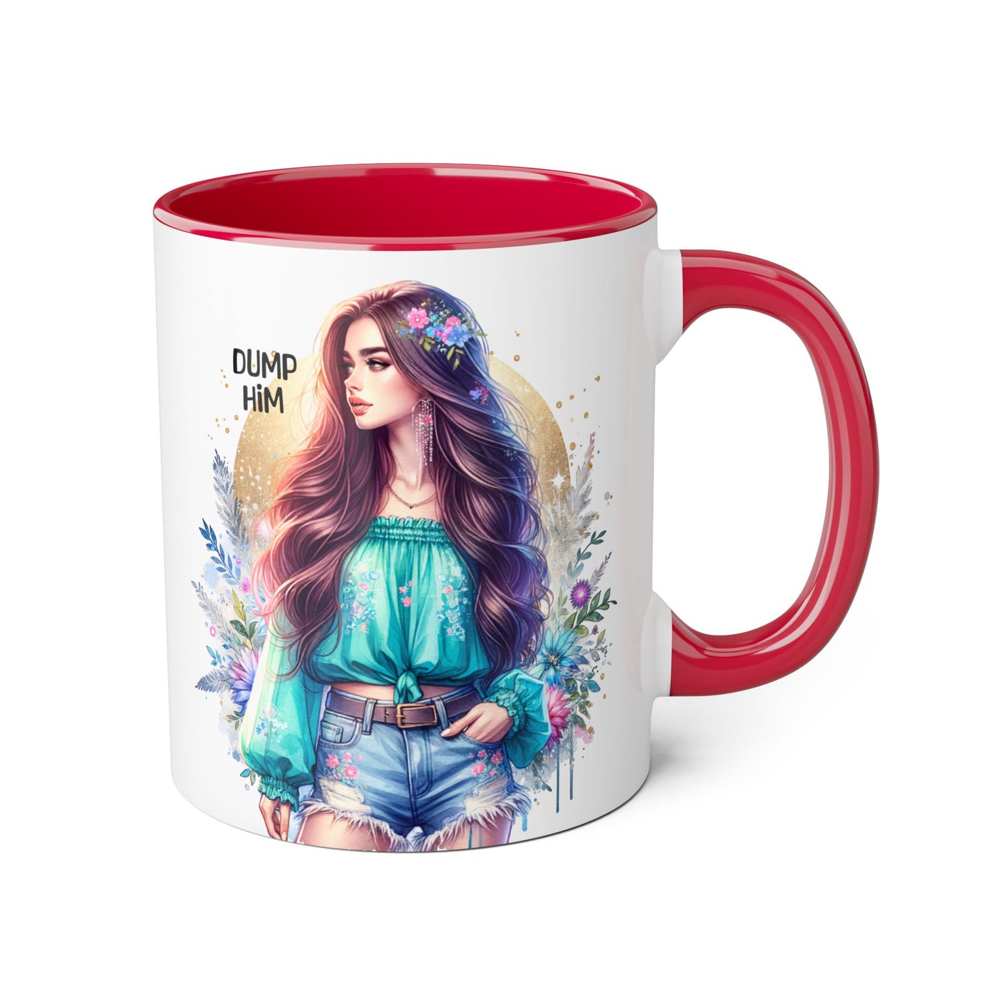 Empowered Woman Accent Mug, Inspirational Coffee Cup, Gift for Her, Motivational Mug, Art Mug for Friends, Self-Care