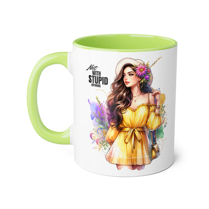 Not With Stupid Anymore Humoristic 11oz Accent Mug