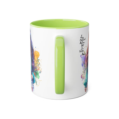 I Was Married Before But I'm Better Now Bohemian Floral Accent Mug, Inspirational Coffee Cup, Gift for Friends, Encouraging Quote, Perfect for Her, Art Lover's Mug
