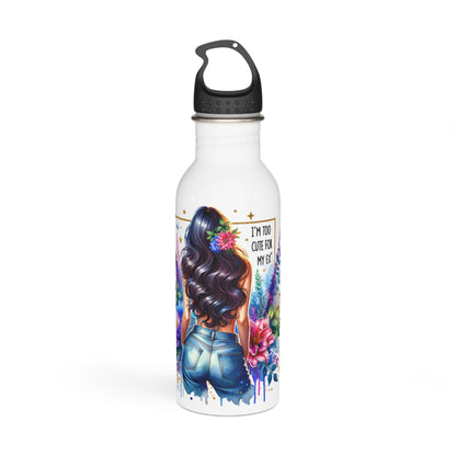 I'm Too Cute For My Ex  Floral Stainless Steel Water Bottle, Personalized Hydration, Gift for Her, Fitness Accessories, Travel Mug, Eco-Friendly Bottle