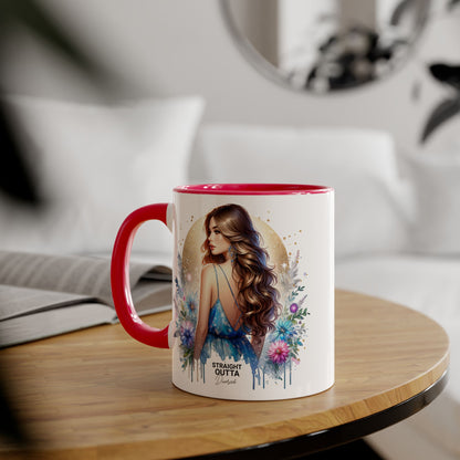 Straight Outta Divorced Humoristic Floral Accent Mugs - Unique Gift for Coffee Lovers, Home Decor, Birthday Gift, Art Mug, Personalized Drinkware